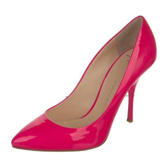 Giuseppe Zanotti Pink Patent Leather Semi-Pointed Stiletto Heel Designer Pumps - Picture 8 of 12